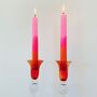 Pair Of Vintage Tall Glass Candlesticks ~ 21, thumbnail 4 of 6