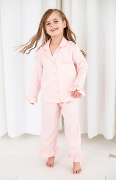 Personalised Embroidered Satin Pj's For Kids And Ladies, 2 of 12