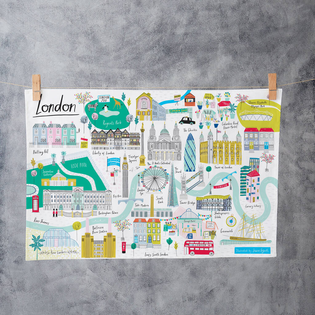 London Map Tea Towel, 1 of 3