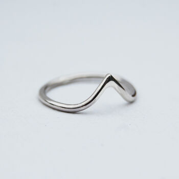 Chevron Sterling Silver Skinny Stacking Ring, 5 of 6
