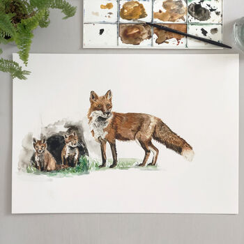 Watercolour Fox Greetings Card, 2 of 3