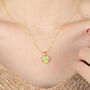 Peridot August Birthstone Love Heart Pendant Necklace, thumbnail 2 of 5