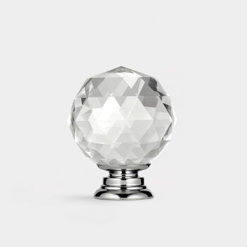Clear Faceted Chrome Crystal Glass Cupboard Door Knob, 3 of 9
