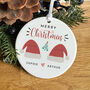 Personalised Merry Christmas Ceramic Ornament With Couple Name, thumbnail 6 of 7