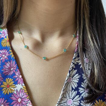 Antibes Chrysoprase And Gold Plated Necklace, 2 of 4