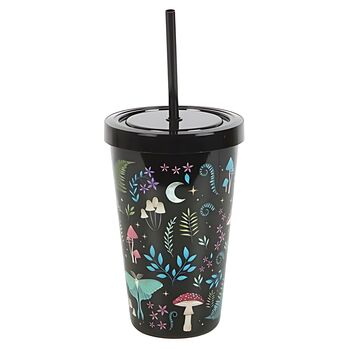 Dark Forest Print Plastic Tumbler With Straw, 2 of 3