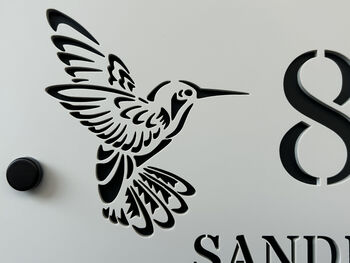 Personalised Hummingbird Design House Acrylic Number Sign, 6 of 10
