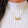 Two Turtle Doves Necklace In Gold Plated Silver, thumbnail 2 of 5