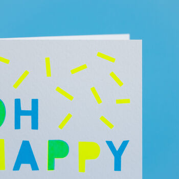 Oh Happy Day! Handmade Card Neon Yellow/Green/Blue, 6 of 7