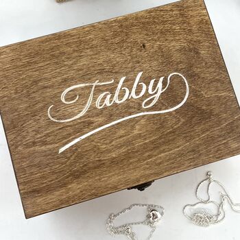 Personalised Name Wooden Jewellery Box, 7 of 12