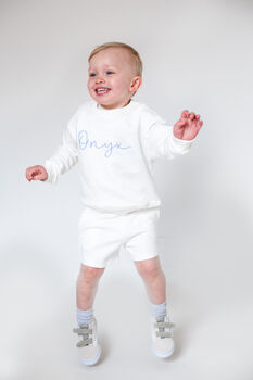 Personalised Italic Name Embroidered Short Tracksuit, 11 of 12