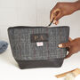 Harris Tweed And Leather Personalised Wash Bag, thumbnail 6 of 11