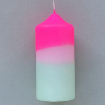 Dip Dye Neon Pillar Candle, 3 of 5