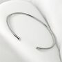 Delicate Sterling Silver Horse Hoof Open Cuff Bangle, Subtle Lightweight Finish, thumbnail 1 of 5