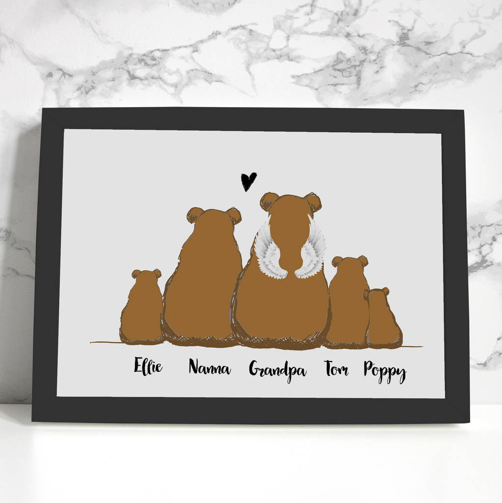 personalised bear family print by giddy kipper | notonthehighstreet.com