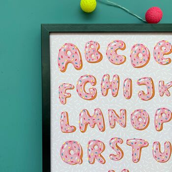 Pink Donut Alphabet Print A4 Or A3, 3 of 3