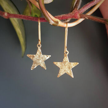 'Tempest Stella' Ethical Hand Beaten Brass Earrings, 2 of 3