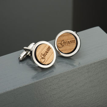 Personalised Wooden Wedding Party Cufflinks, 5 of 7