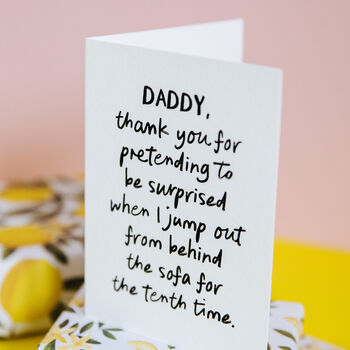 Funny Parent Card Pretending To Be Surprised Personalised For Mummy Or Daddy, 6 of 7