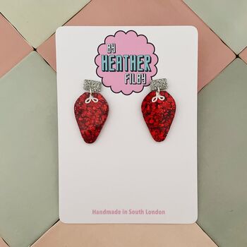 Christmas Lights Glitter Christmas Earrings / Festive Jewellery / Shimmering Multi Colour Dangles, 10 of 12