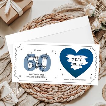Personalised 60th Birthday Scratch Card, Surprise Gift Reveal, 3 of 9