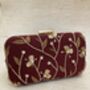 Maroon Raw Silk Handcrafted Clutch Bag, thumbnail 1 of 6