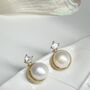 Celestia Zirconia And Pearl Earrings, thumbnail 1 of 7