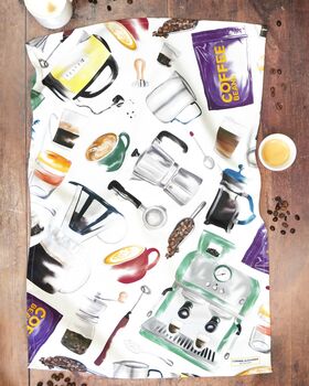 But First Coffee Gift Set / Tea Towel And Socks / Coffee Lover Gift, 5 of 5