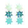 Triple Star Dangle Earrings In Ice Blue, thumbnail 3 of 5