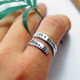 Personalised Adjustable Engraved Hug Ring Silver Gold, thumbnail 8 of 11