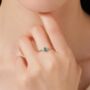 Sterling Silver Vintage Inspired Tiny Emerald Green Cz Ring, thumbnail 2 of 12
