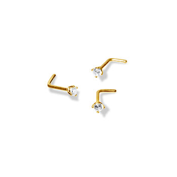 14 Carat Gold Solitaire Nose Stud, 2 of 4