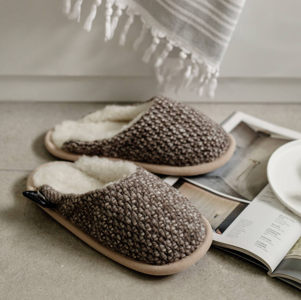 Pure Wool Taupe Mules, 1 of 7