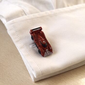 Red Race Car Cufflinks Gift For Men 316 L Stainless Steel Motorsport Accessory, 5 of 5