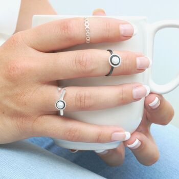Dainty Pearl Ring. Stacking Rings, 6 of 12