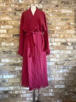 Merlot Long Organic Cotton Cloud Robe, 2 of 4