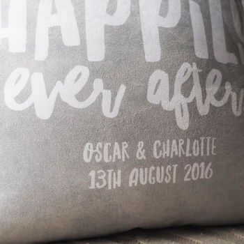 Happily Ever After Newlywed Couples Cushion, 3 of 3