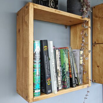 Wide Reclaimed Wooden Book Shelf, 2 of 4