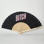 Handheld Bitch In Black Folding Fan, thumbnail 2 of 3