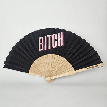 Handheld Bitch In Black Folding Fan, 2 of 3