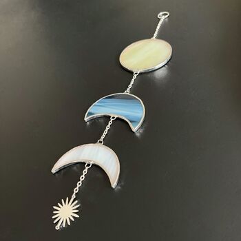 Yellow, Blue And White Moon Phases Wall Hanging, 3 of 7