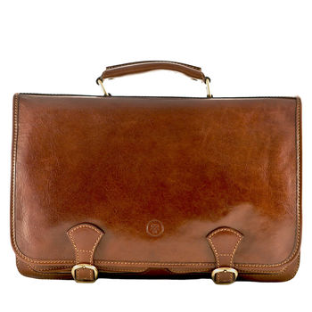 Mens Full Grain Leather Business Satchel. 'The Jesolo', 4 of 12