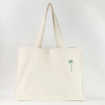 Palm Tree Embroidered Beach Bag, 9 of 11