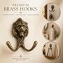 Vintage Brass Lion Wall Hooks Set Of Two, thumbnail 3 of 9