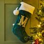 Personalised Green Velvet Emboss Stocking, thumbnail 1 of 4