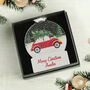 Personalised Driving Home For Christmas Acrylic Snow Globe Hanging Decoration Gift Boxed, thumbnail 2 of 5