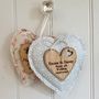 Birthday Fabric Heart With Oak Message, thumbnail 2 of 4