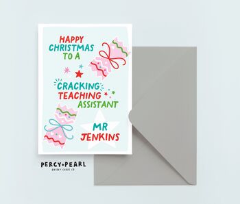Personalised Funny Teacher Christmas Cracker Card, 4 of 5