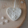 White Porcelain Daisy Lace Heart Decoration, thumbnail 1 of 3