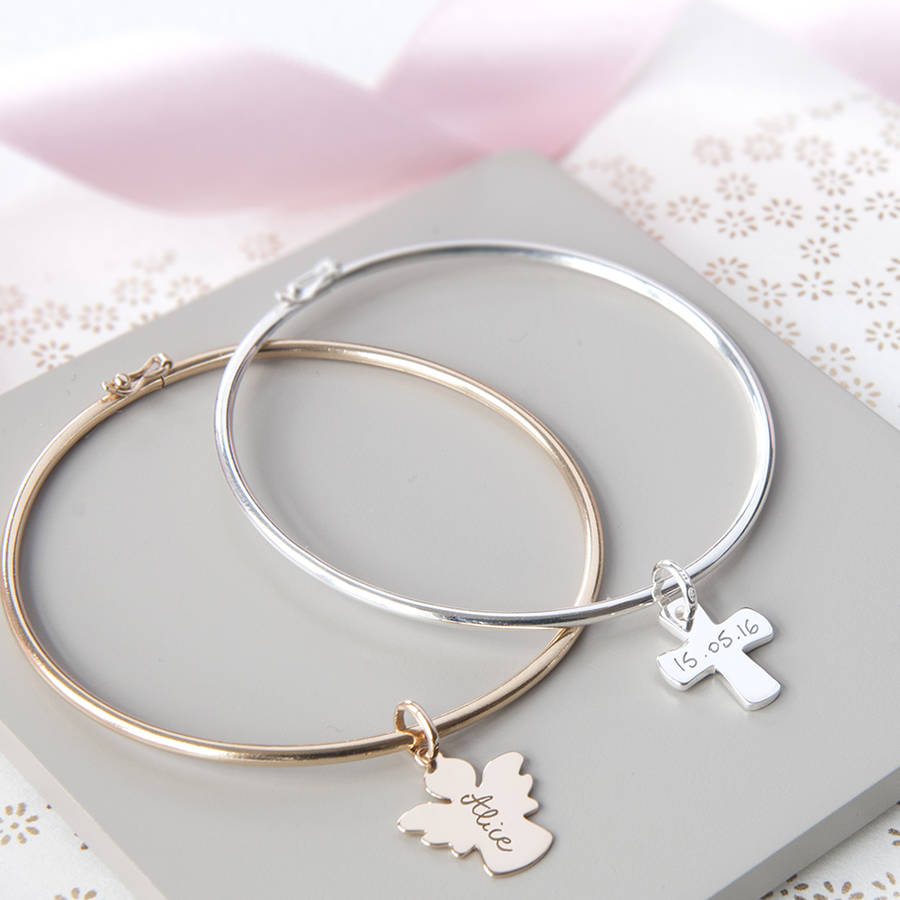 Personalised Christening Bangle By Merci Maman